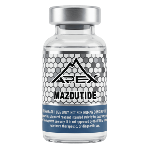 Mazdutide 10mg lyophilized research peptide vial — Apex Laboratory
