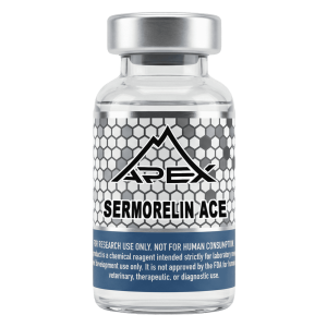 Sermorelin Acetate lyophilized research peptide vial — Apex Laboratory