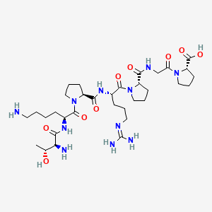 Selank chemical structure diagram: the heptapeptide Thr-Lys-Pro-Arg-Pro-Gly-Pro (TKPRPGP), a synthetic analog of the immunopeptide tuftsin.
