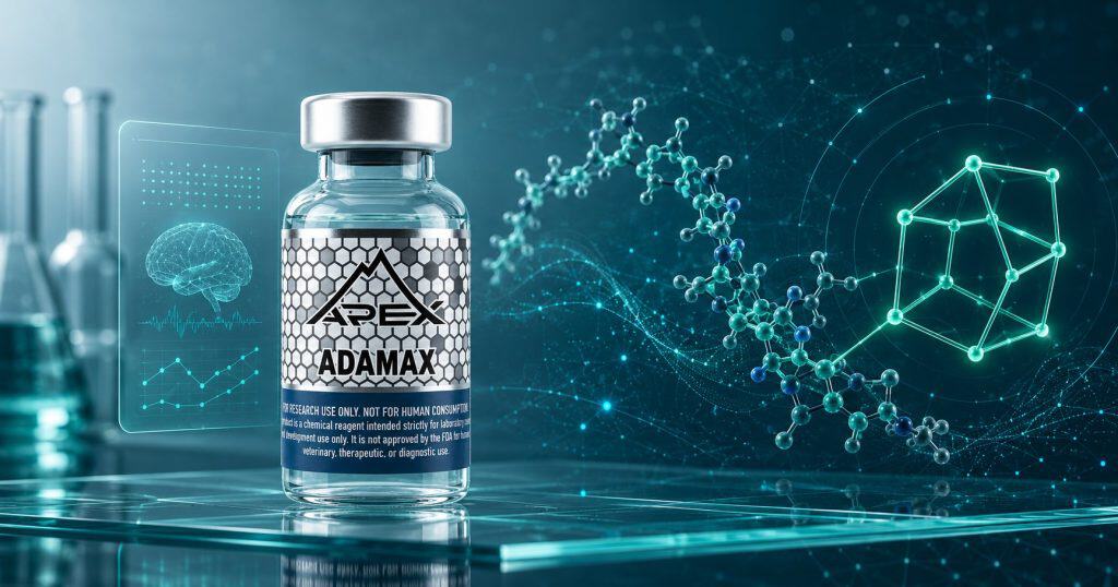 Adamax research vial with Semax-derived peptide and adamantane chemistry motif