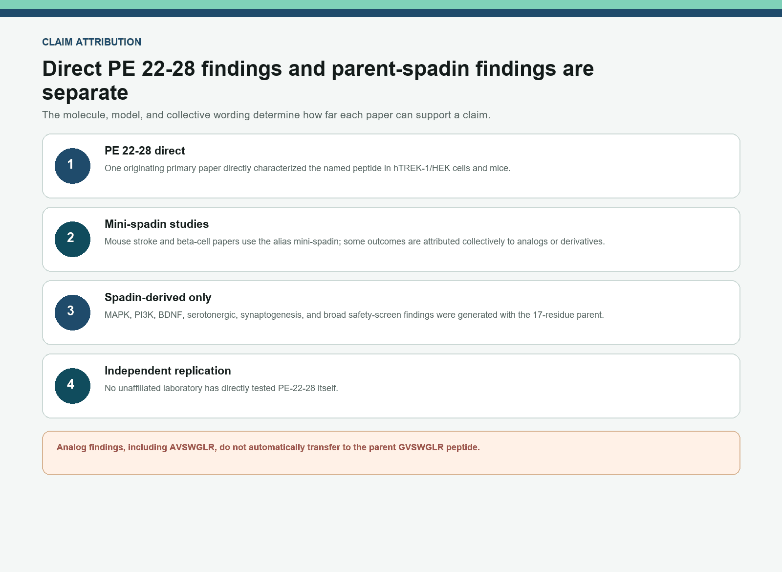 Evidence map separating direct PE 22-28 papers from mini-spadin analog and parent-spadin records